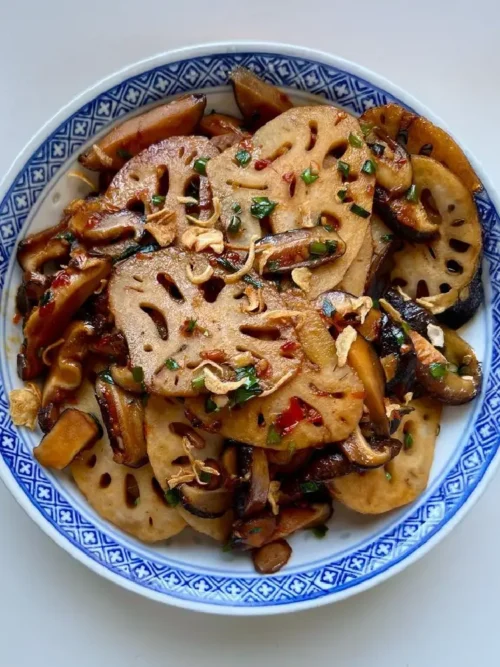 recipe Chilli Bean Lotus Root and Mushroom Stir-Fry