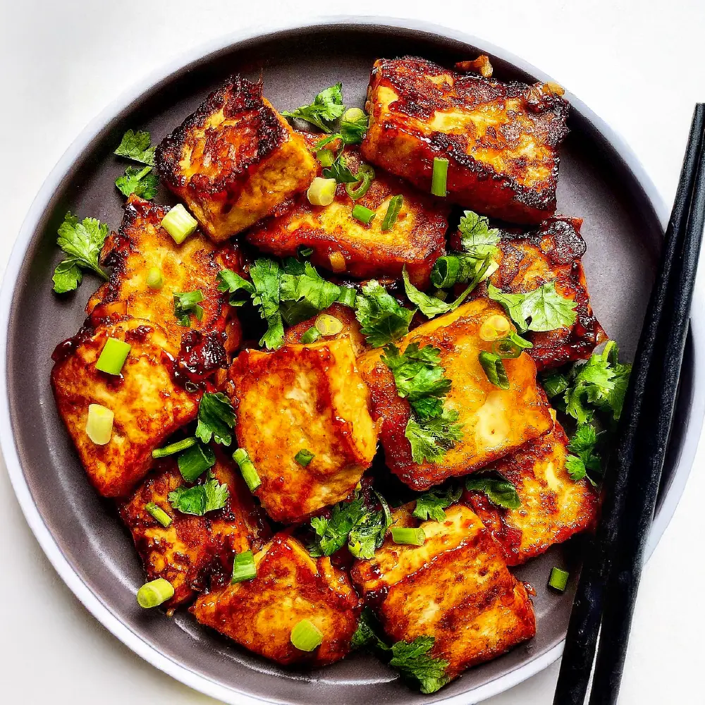 Recipe Pan-Fried Chilli Bean Marinated Tofu