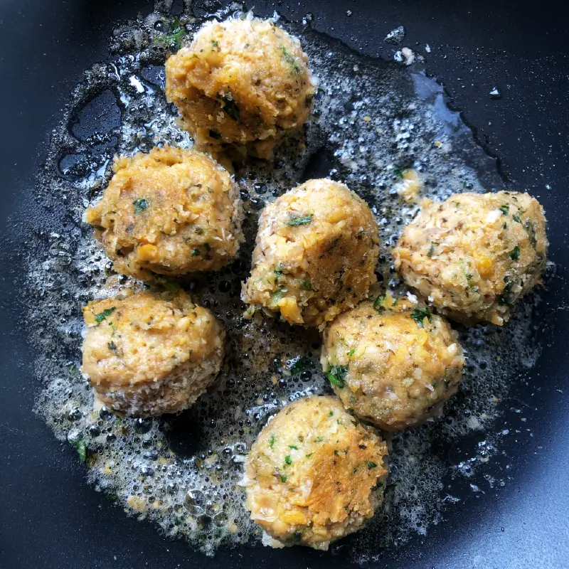 Panko-Coated Chickpea Falafels with Leafy Greens and Roasted Vegetables method